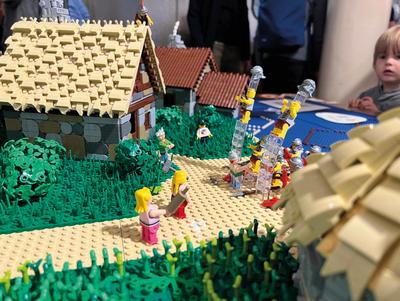 Small village made of Lego bricks