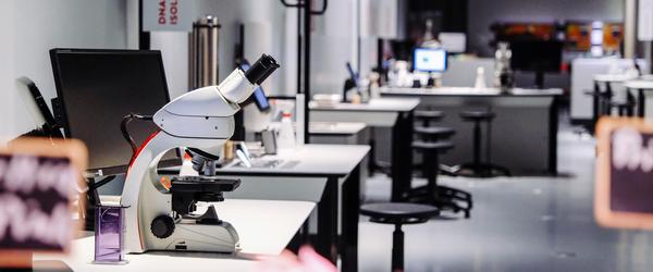 Laboratory with microscopes