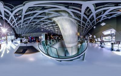 Panoramic image of the exhibition space